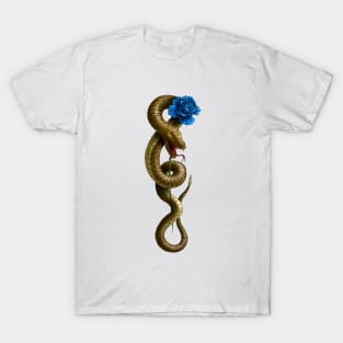 snake and Blue rose T-Shirt